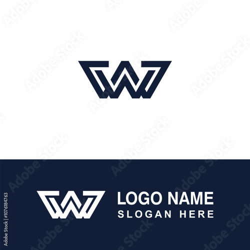 Extraordinary initial W logo for studio.