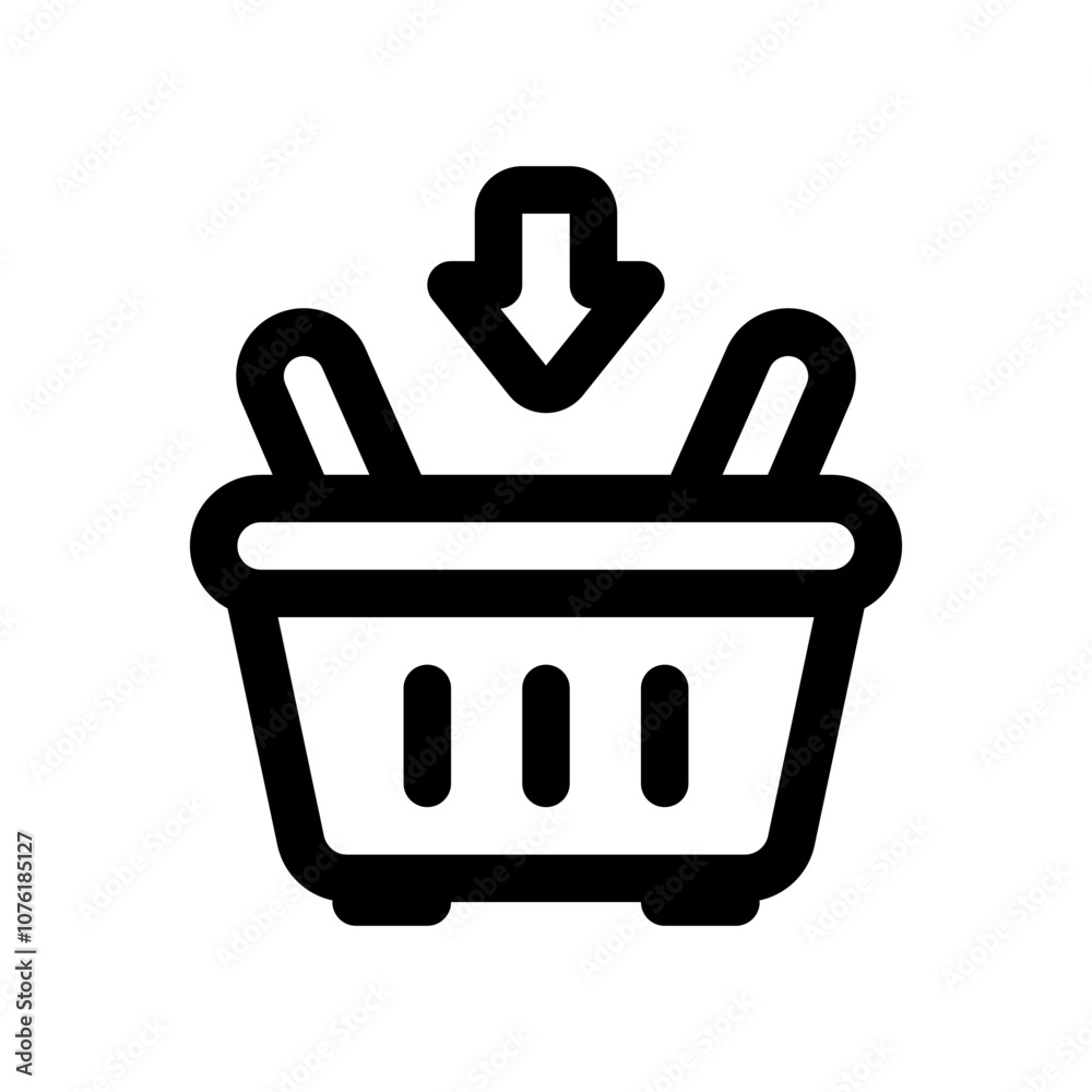 Add to Basket Line Icon. Single icon, line vector icon