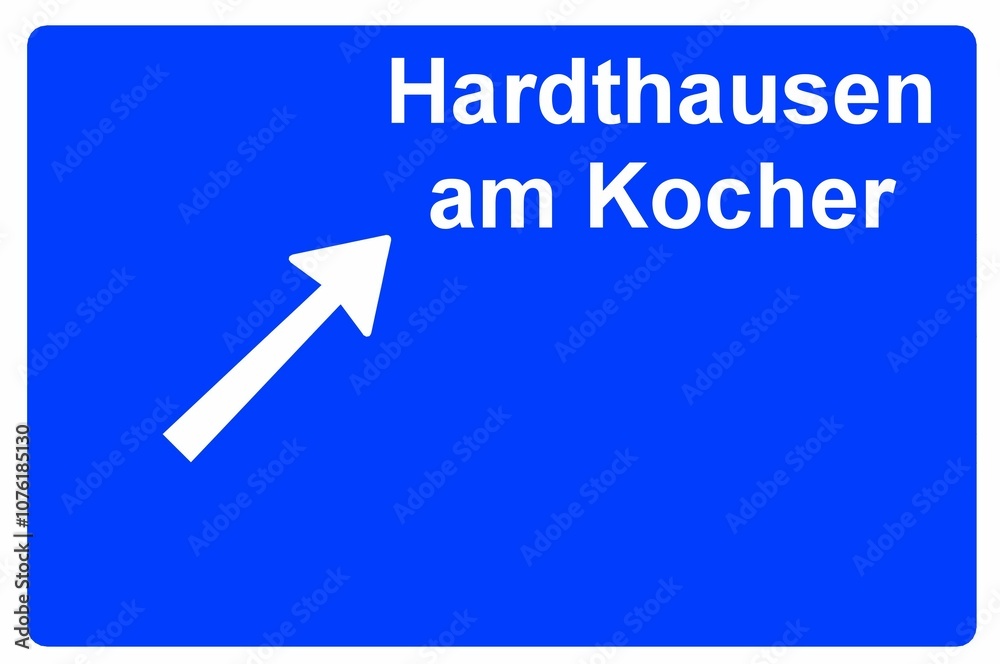 Illustration eines Autobahn-Ausfahrtschildes mit der Beschriftung Illustration eines Autobahn-Ausfahrtschildes mit der Beschriftung