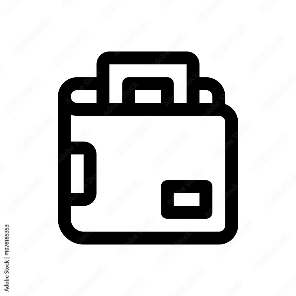 Wallet Line Icon. Single icon, line vector icon Wallet Line Icon. Single icon, line vector icon