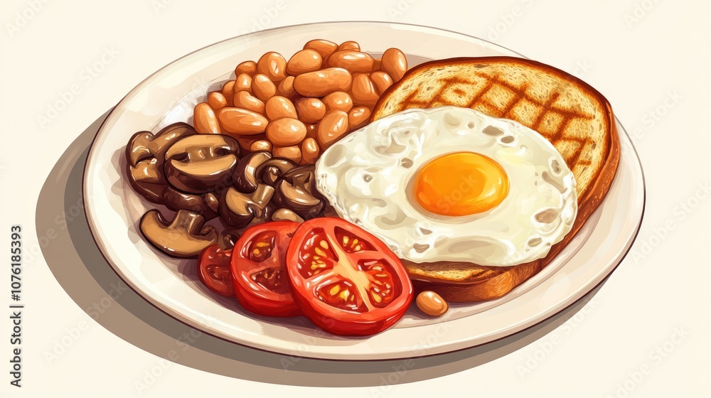 Breakfast plate with eggs and toast Breakfast plate with eggs and toast