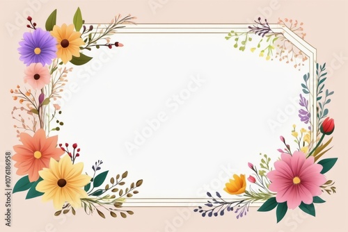 white flower frame, floral design, flower border photo