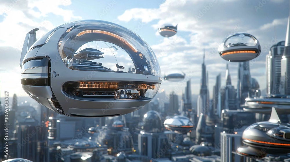 Futuristic Underwater City with Sleek Glass Domes Futuristic Underwater City with Sleek Glass Domes