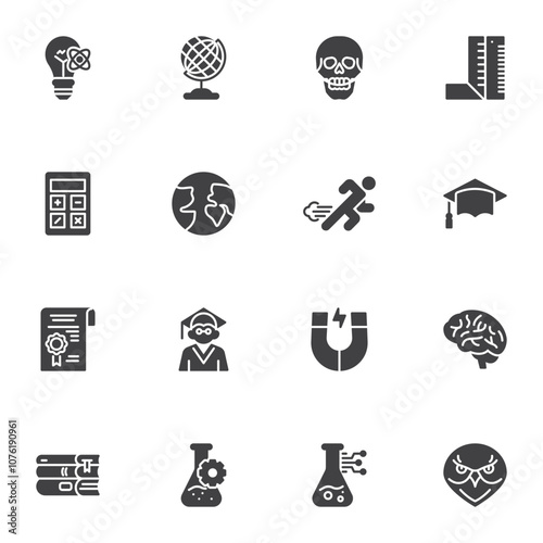 Science and education vector icons set