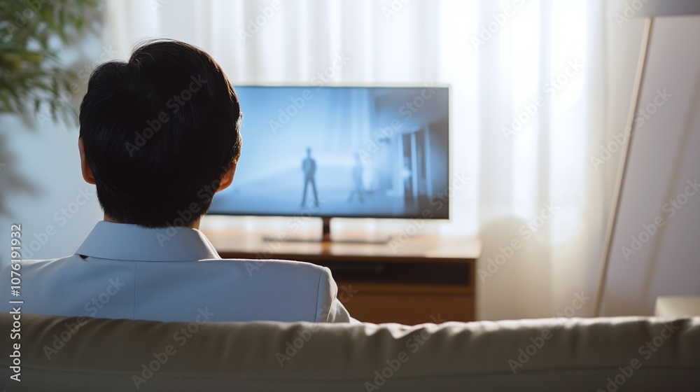 Fototapeta premium person watching tv