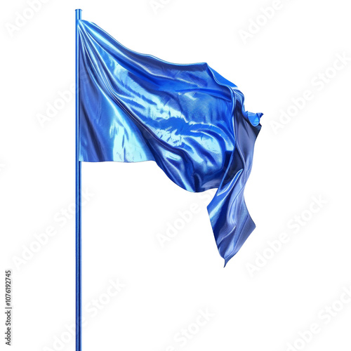 Blue flag isolated on transparent background