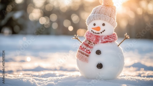 Festive christmas desk with empty space, featuring a cozy winter window background adorned with snowy scenery, twinkling holiday lights, and warm seasonal decorations for a cheerful and inviting holid photo