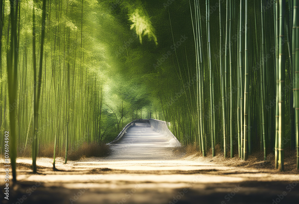 Fototapeta premium style frame border bamboo