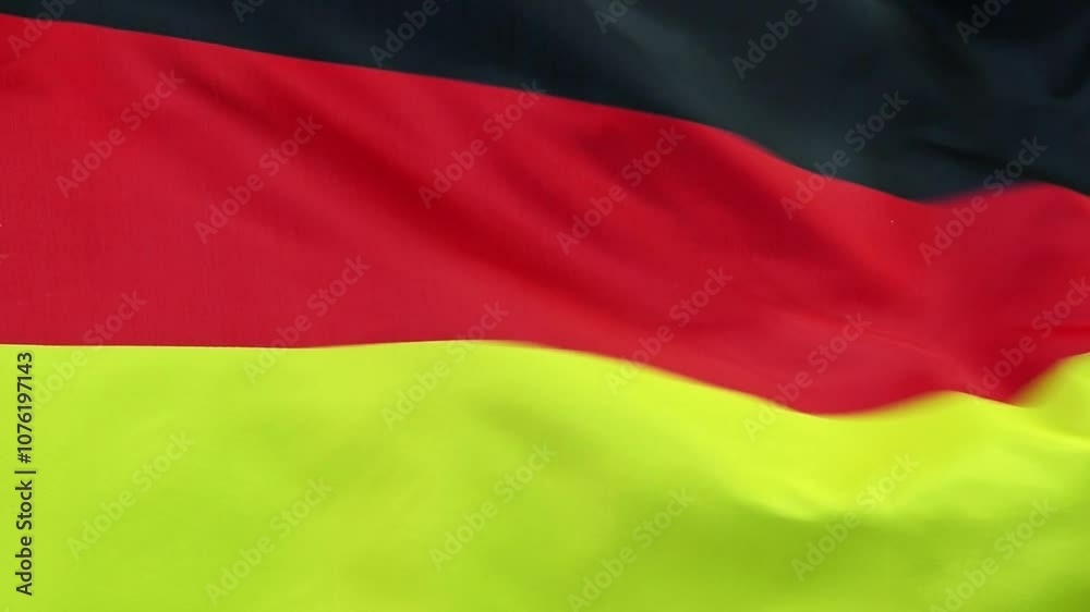 Full frame of Germany flag waving, slow motion video Full frame of Germany flag waving, slow motion video