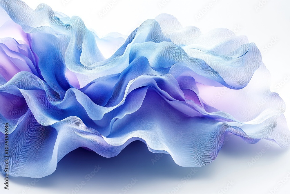 Fototapeta premium Abstract Wavy Blue and Purple Fabric Texture