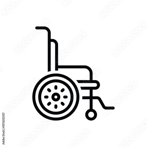 Black line icon for wheel chair