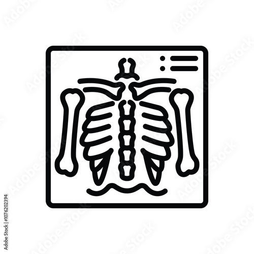 Black line icon for x ray