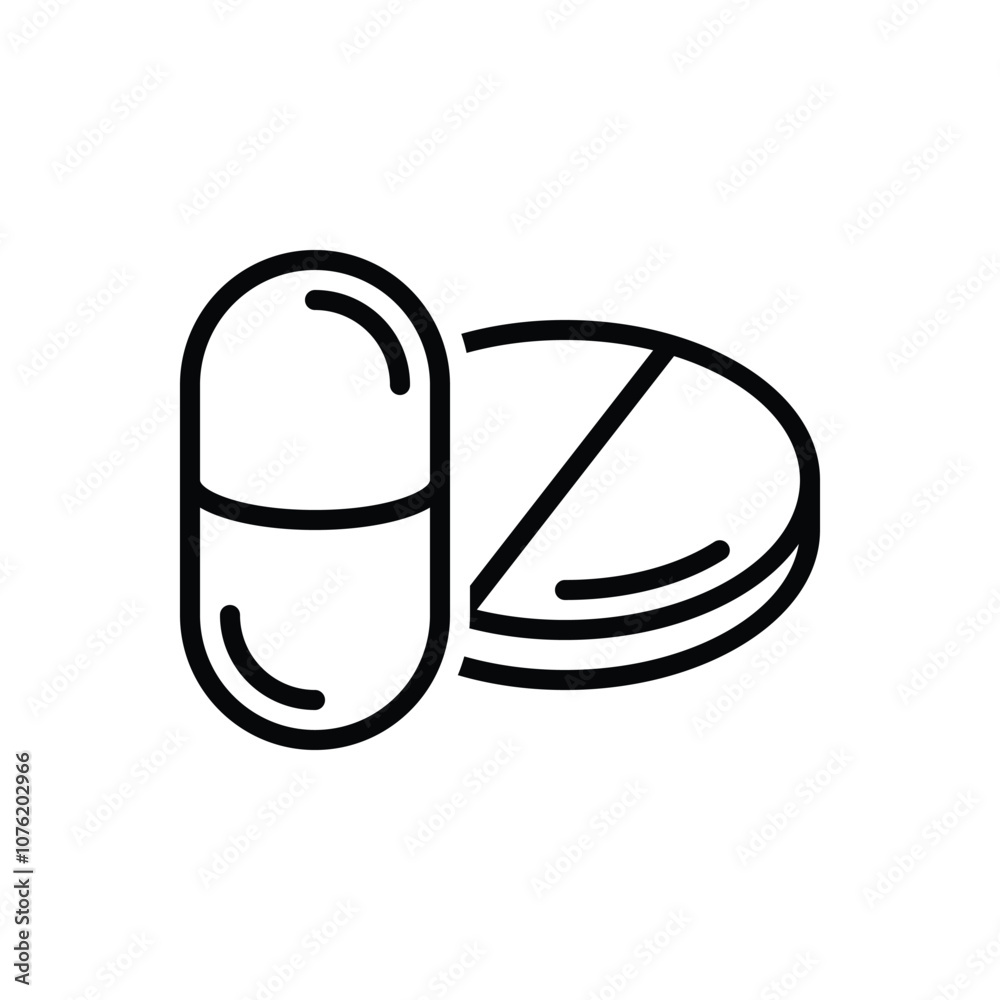 Black line icon for drug Black line icon for drug