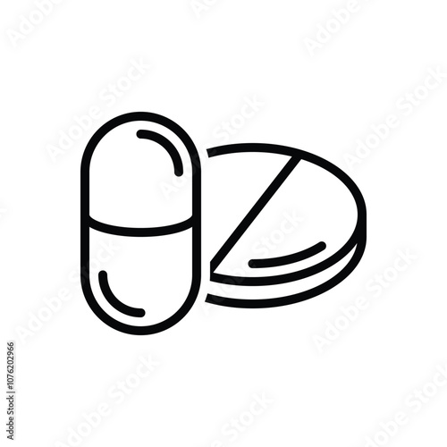 Black line icon for drug
