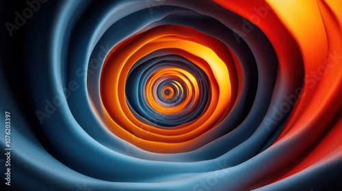 Abstract spiral design with vibrant colors and smooth textures.