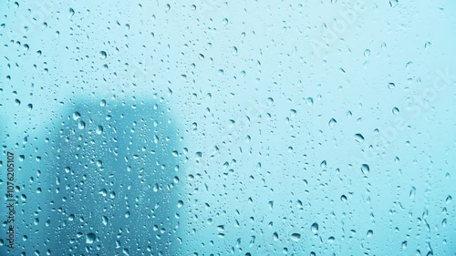 Look at the city through the raindrop window
