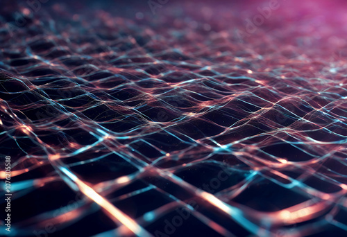 3d background illustration particular dynamic wave digital scientific data big mesh abstract connect technology tech line