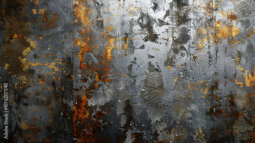 An abstract texture of rusted metal showcasing a blend of dark and warm tones, creating a visually striking effect for graphic resources.