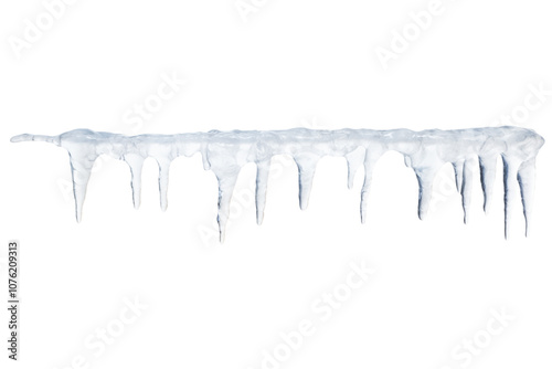 Icicles isolated on a transparent background. photo