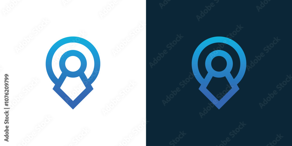 People and location illustration vector logo People and location illustration vector logo