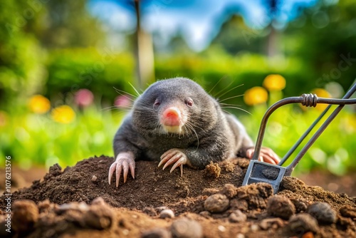 Hilarious mole trap garden photos.  Funny animal pest control. photo