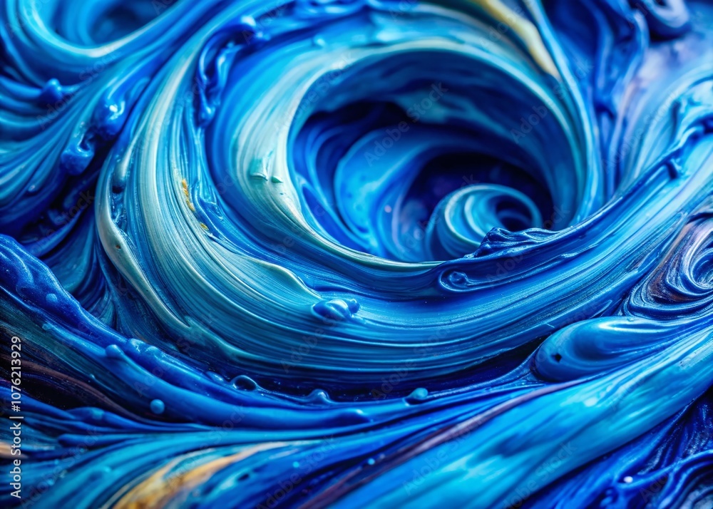 Intricate blue swirls dance across a textured macro background.