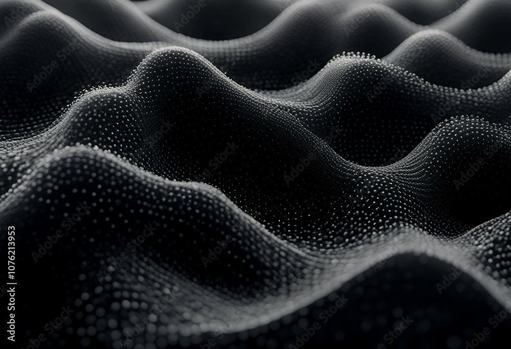 Obraz premium particles abstract geometric background big 3d data visualization rendering black