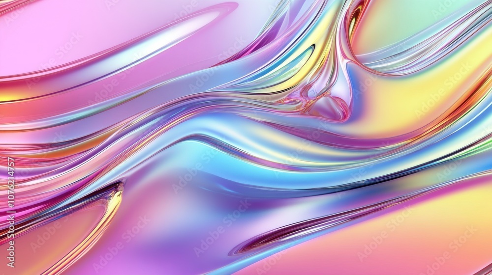 Vibrant abstract waves of iridescent colors in a mesmerizing fluid pattern. Vibrant abstract waves of iridescent colors in a mesmerizing fluid pattern.