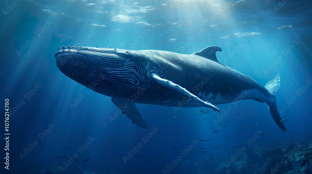 Obraz premium A photo of a majestic blue whale