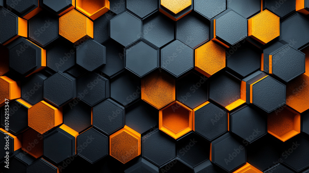 A hyper-detailed, high-resolution 3D rendering showcasing an abstract design in rich orange and black tones. Generative AI A hyper-detailed, high-resolution 3D rendering showcasing an abstract design in rich orange and black tones. Generative AI