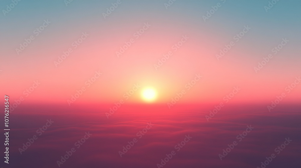 A breathtaking sunset casting vibrant pink and orange hues across a serene sky, creating a peaceful atmosphere.
