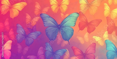 A colorful butterfly with a blue body and yellow wings