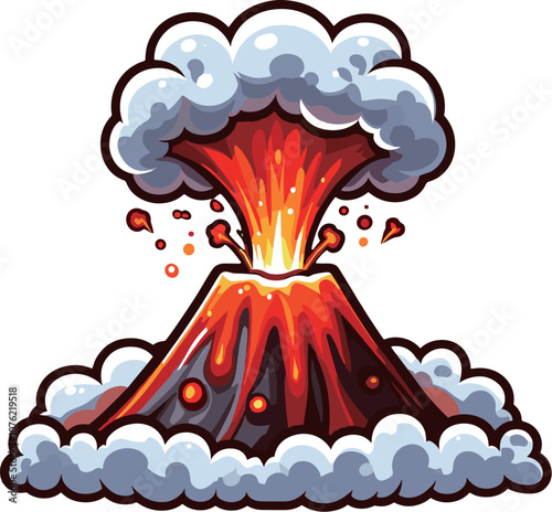 噴火してる火山
