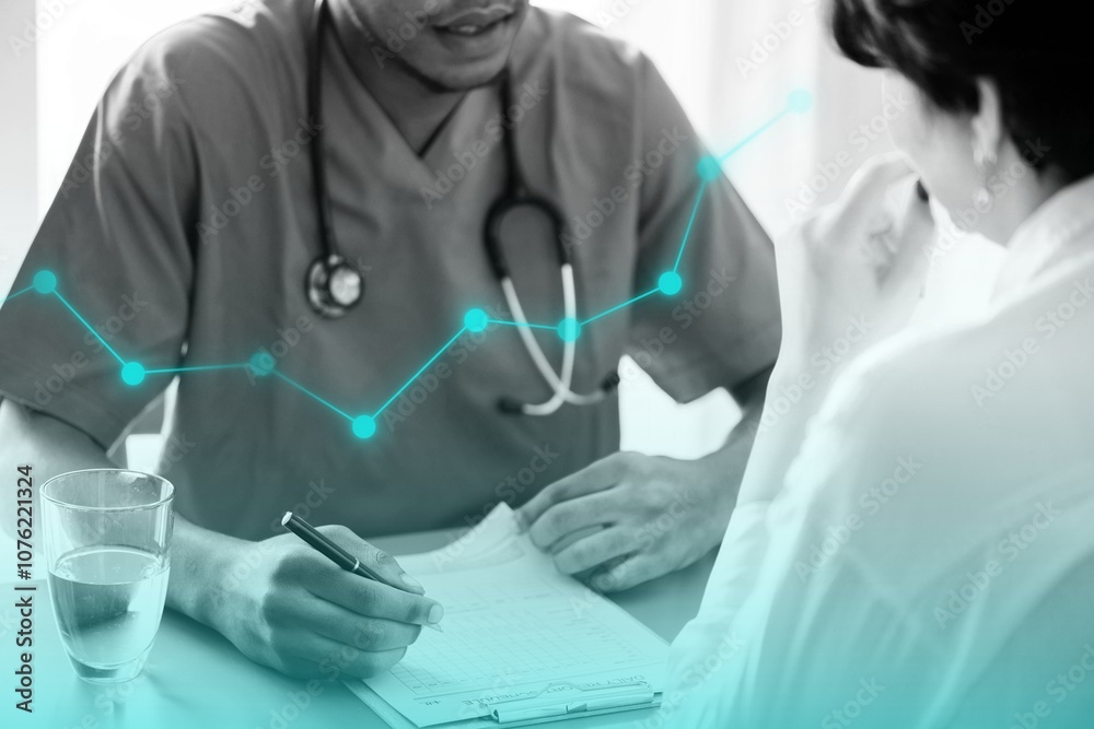 Doctor diagnose patient symptoms at the hospital Doctor diagnose patient symptoms at the hospital