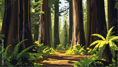 The Path Through Redwood Forest