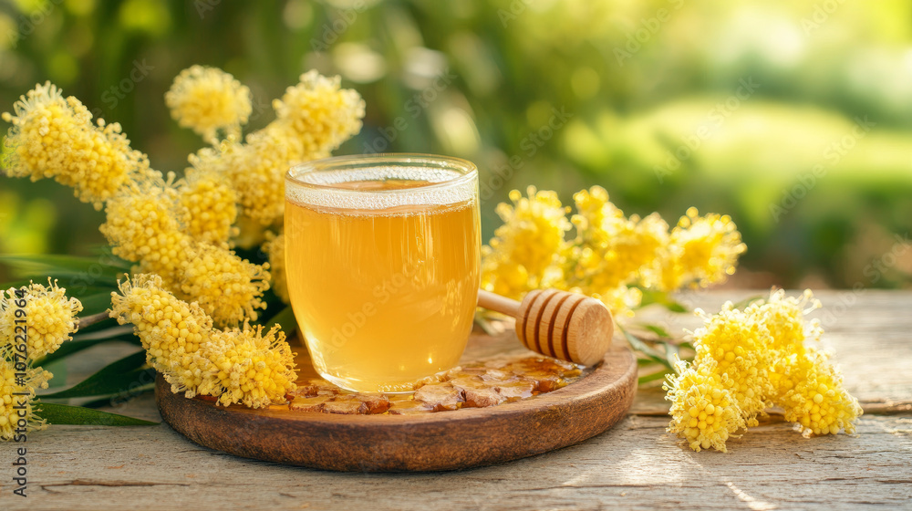 Acacia nectar and honey are well-known for their light color, exceptional flavor, and therapeutic benefits. Acacia nectar and honey are well-known for their light color, exceptional flavor, and therapeutic benefits.