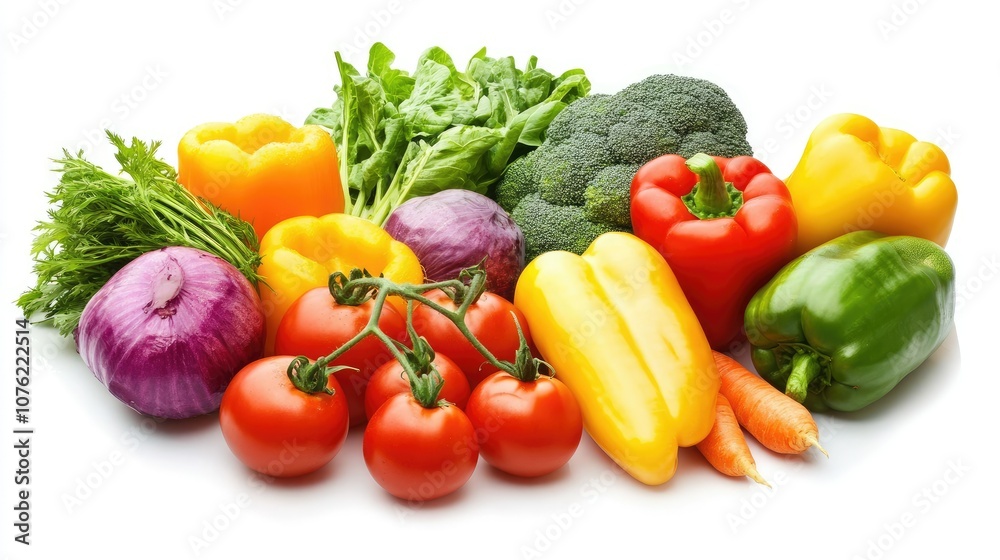 Fresh Vegetables Arrangement on White Background Fresh Vegetables Arrangement on White Background