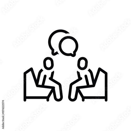 Black line icon for socialize