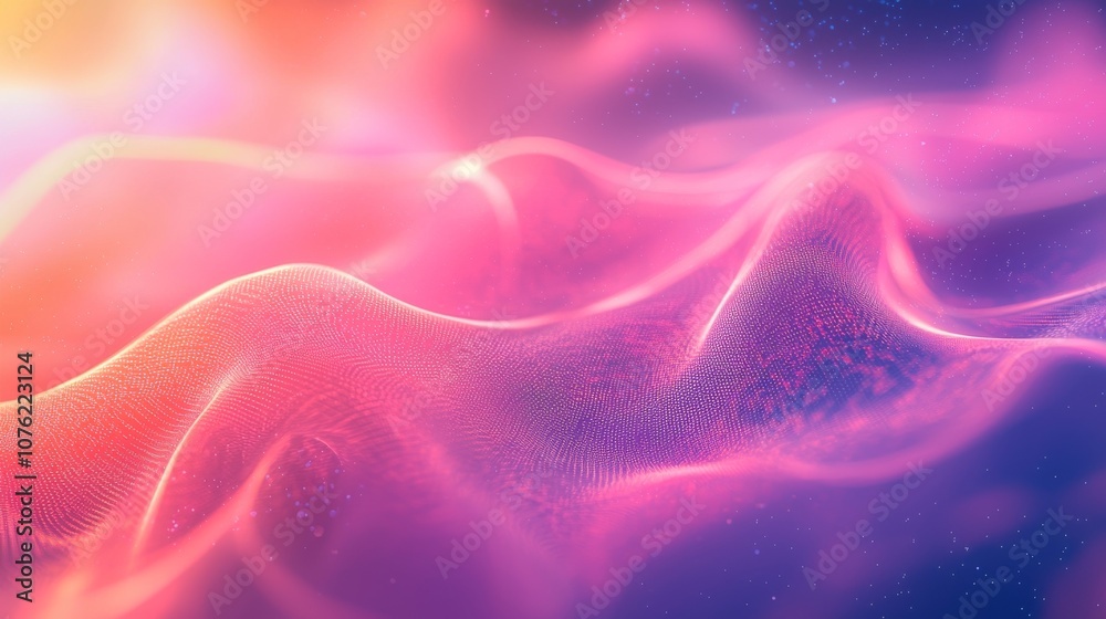 Obraz premium Vibrant Abstract Gradient with Digital Waves