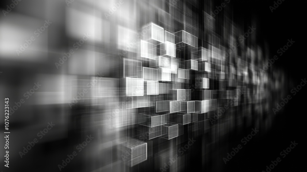Obraz premium Abstract Geometric Cubes with Futuristic Glow