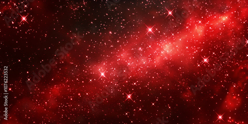 Red Nebula in Outer Space with Stars photo