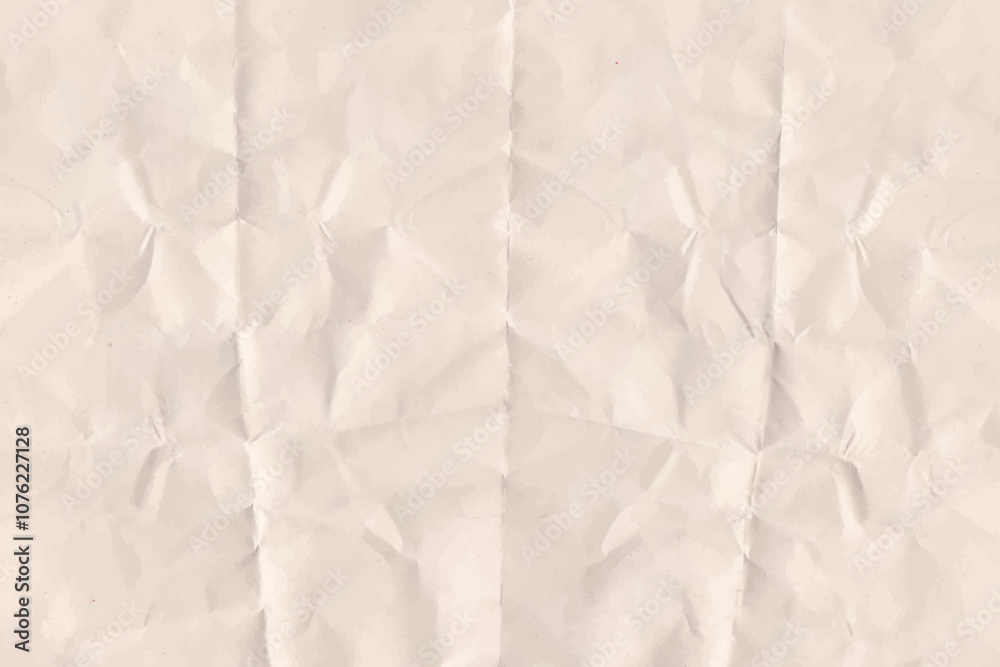 Fototapeta premium Crumpled and folded brown recycled paper background. Vintage old wrinkled paper sheet with space for text