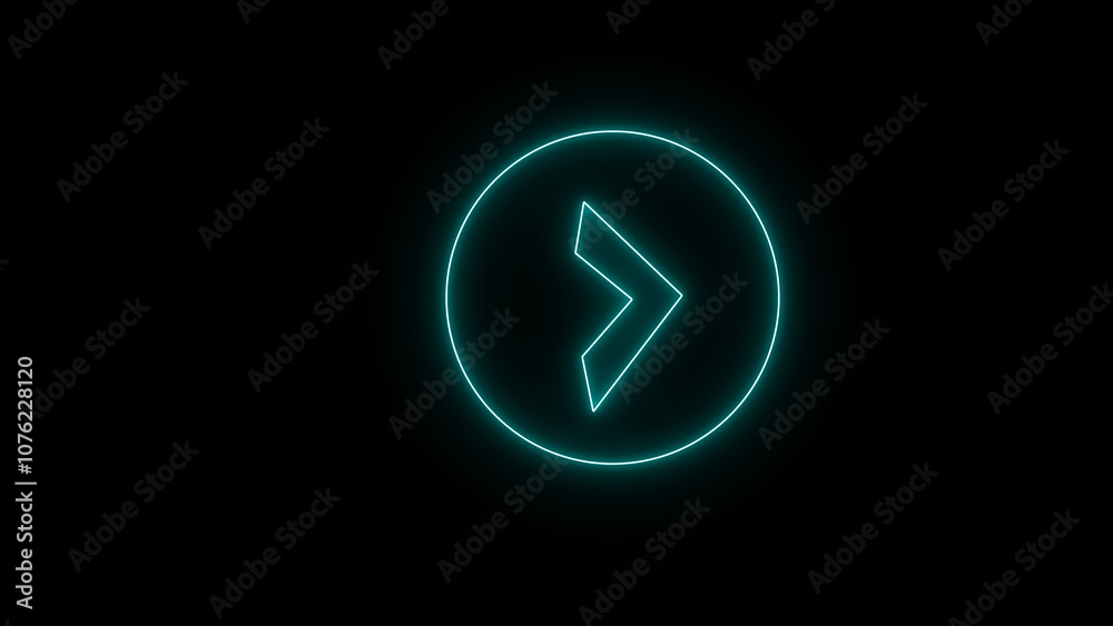 Abstract glowing neon arrow loading animation. Neon arrow animation on black background Abstract glowing neon arrow loading animation. Neon arrow animation on black background