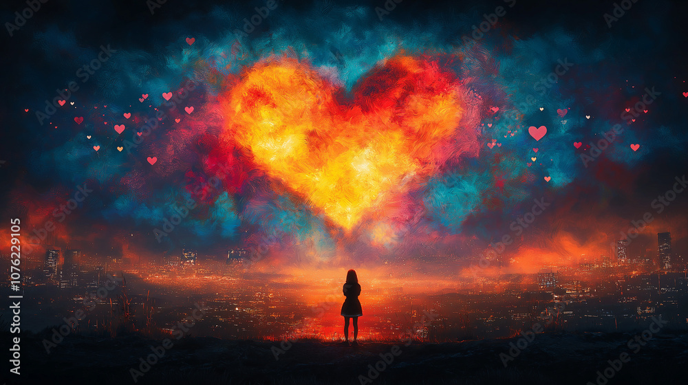 Heart-shaped fireworks lighting up the night sky with vibrant colors, adding a festive and romantic touch to celebrations, creating a memorable visual spectacle Heart-shaped fireworks lighting up the night sky with vibrant colors, adding a festive and romantic touch to celebrations, creating a memorable visual spectacle