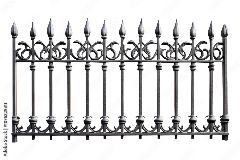 Iron fence isolated on transparent or white background, png Iron fence isolated on transparent or white background, png