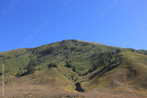 Teletubbies Hill Bromo Tengger Semeru National Park. Mount Bromo volcano.