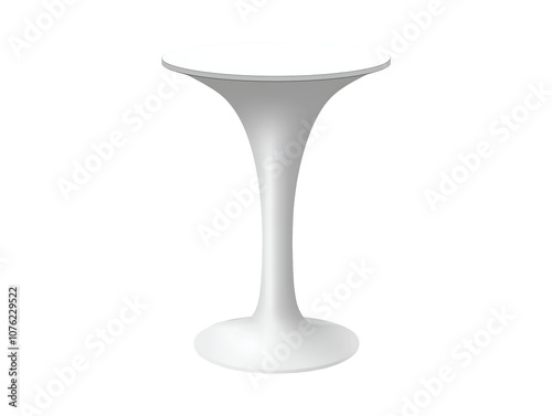 White pedestal table isolated on transparent or white background, png