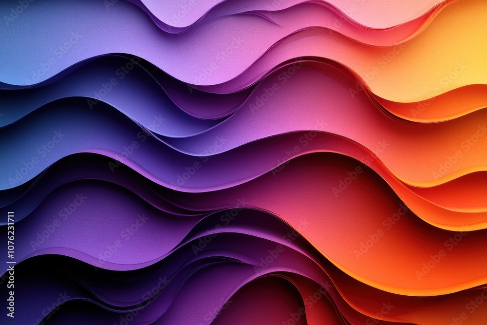 Abstract Gradient Waves of Purple, Red, and Orange Paper Abstract Gradient Waves of Purple, Red, and Orange Paper