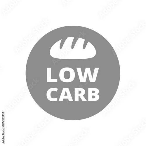 Low carb vector label. Low carbohydrates circle sticker.