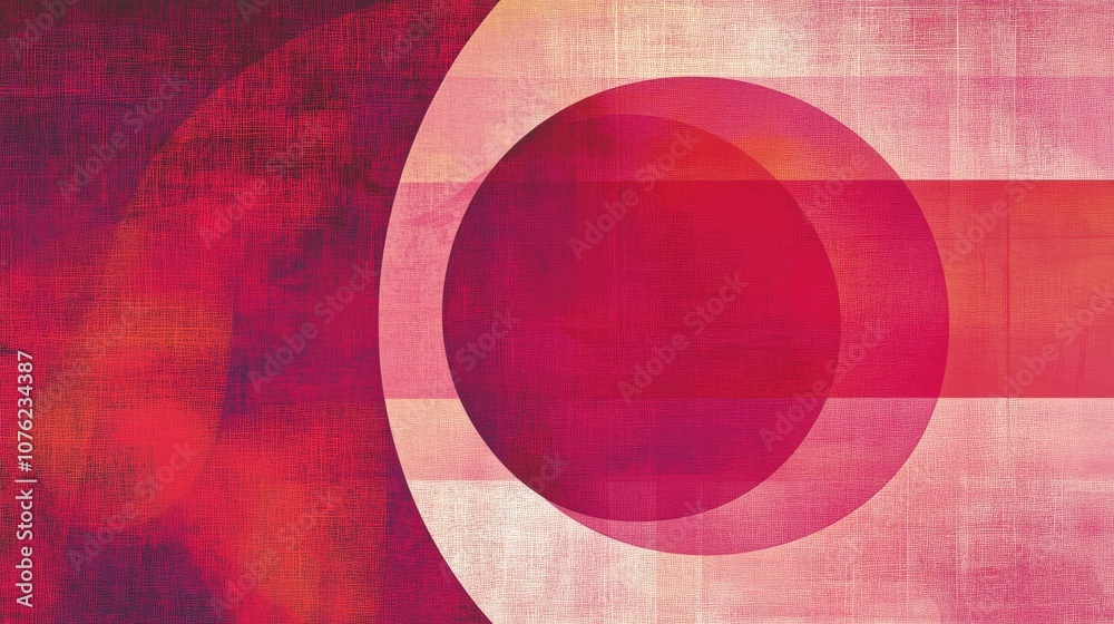 Abstract Red Circle and Lines Composition Abstract Red Circle and Lines Composition